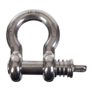Snap-D 19mm stainless steel bow shackle with captive pin and 4500kg ATM rating