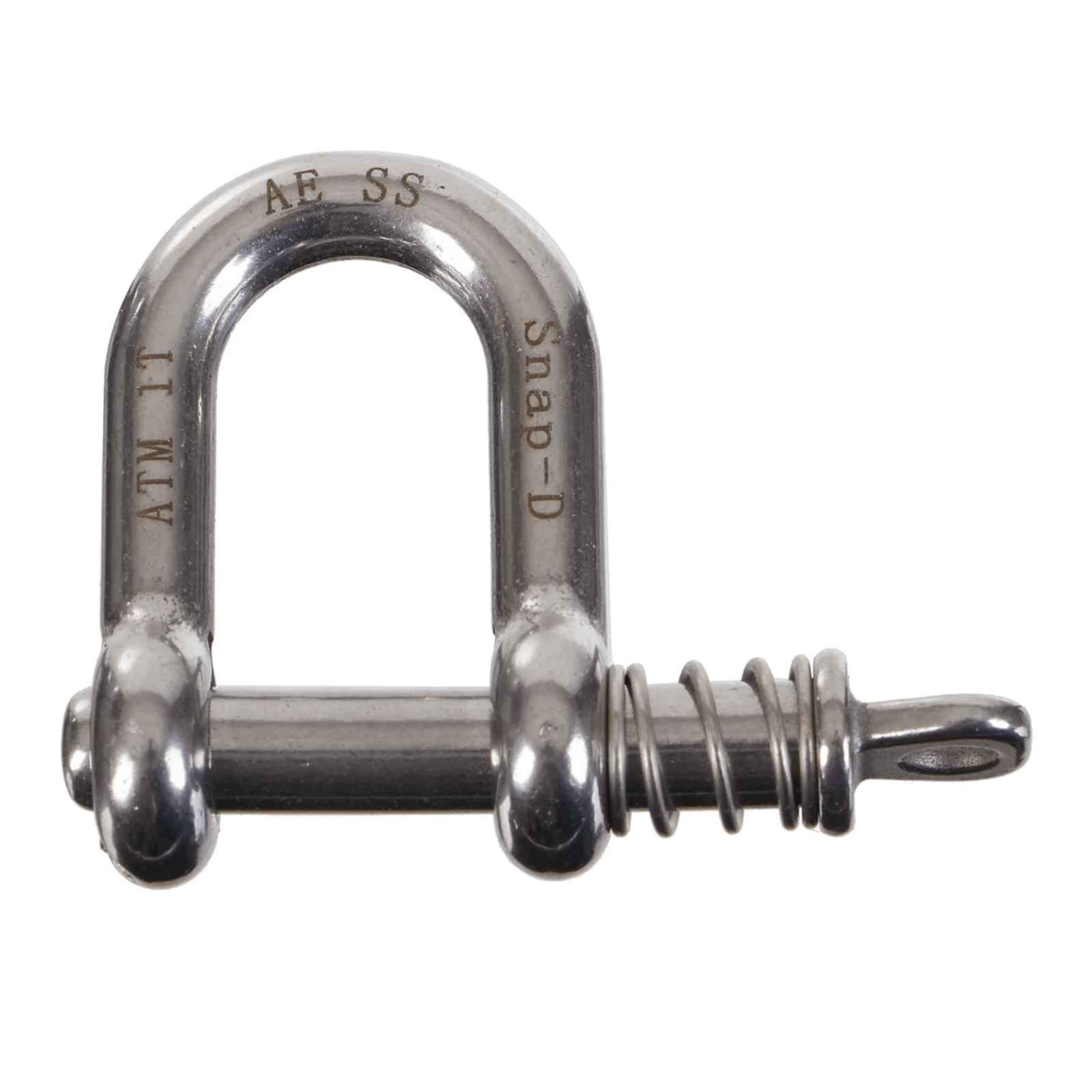 Snap-D 8mm stainless steel D shackle with captive pin and 1000kg ATM towing capacity