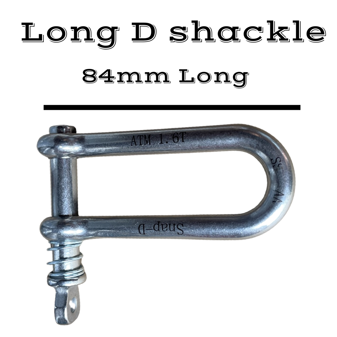 Long D Shackle (MTM 10mm 1600kg) 4x pack
